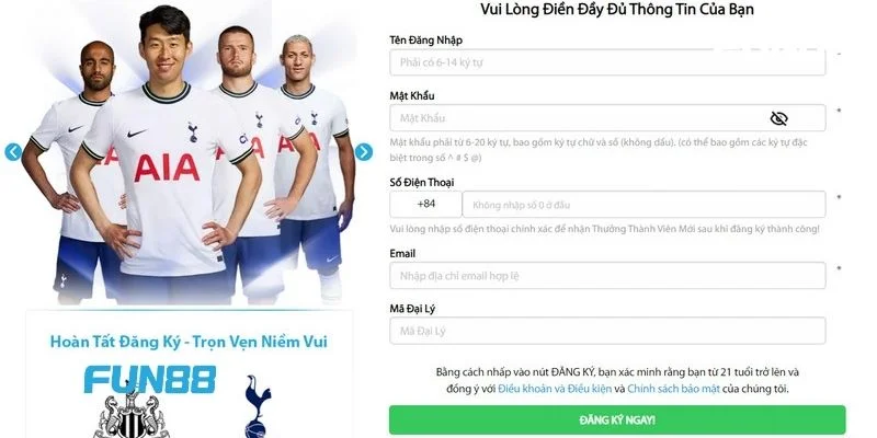 Fun88 - Link Vào Nhà Cái Fun 88 Chính Thức 2025 12 Người chơi có thể đăng ký ID cược tại nhà cái Fun88 rất dễ dàng.