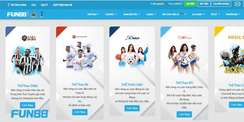 Fun88 - Link Vào Nhà Cái Fun 88 Chính Thức 2025 18 Cược thể thao tại nhà cái có rất nhiều lựa chọn.